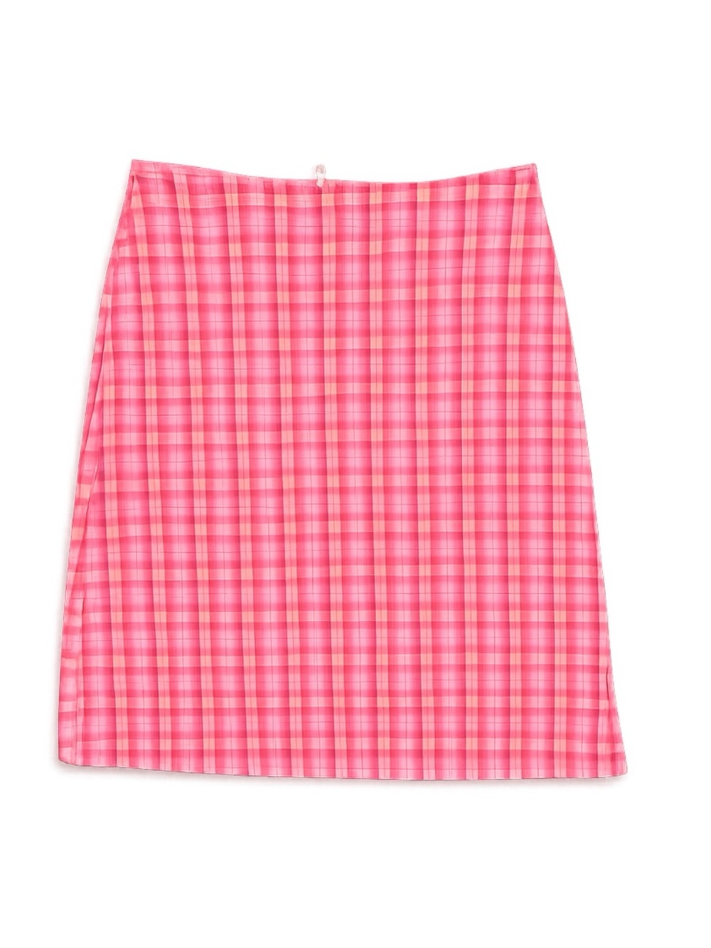 Y2K Pink Plaid Skirt Cotton Stretch Small 27” Vintage Mini Barbiecore